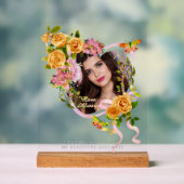 Romantisches Foto zur Liebe der Gold Rose Acrylschild (Neutral)