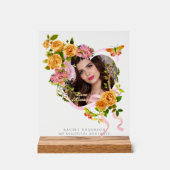 Romantisches Foto zur Liebe der Gold Rose Acrylschild (Vorderseite)