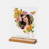 Romantisches Foto zur Liebe der Gold Rose Acrylschild (Winkel)