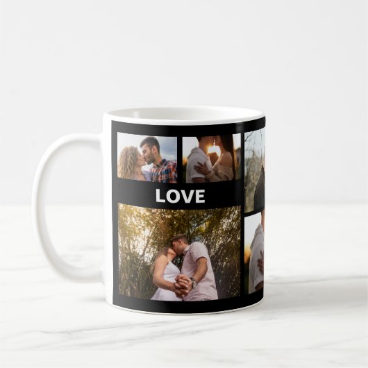 Romantisches Fotocollage-Geschenk für Paare Kaffeetasse (Links)