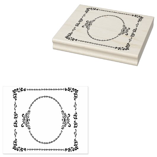 Romantisches Frame Oval Gummistempel (Stempel)