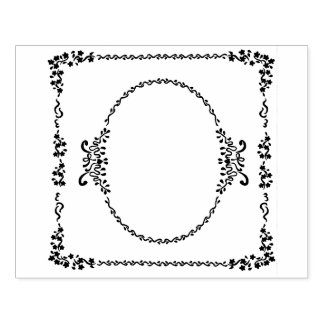 Romantisches Frame Oval Gummistempel