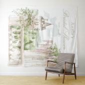 Romantisches Französischer Garten Brautparty Wandteppich (Beispiel (Horizontal))