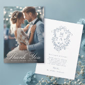 Romantisches französisches Blumengebirge Wappen Ho Dankeskarte