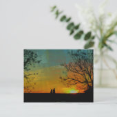 romantisches friedliches Sonnenuntergangspublikum Postkarte (Stehend Vorderseite)