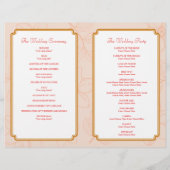Romantisches Frühjahrsgarten Hochzeitsprogramm (Rückseite)