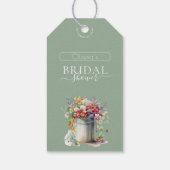 Romantisches Frühlingsblumen Vase Brautparty Geschenkanhänger (Rückseite)