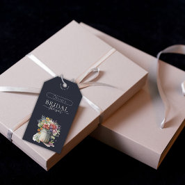 Romantisches Frühlingsblumen Vase Brautparty Geschenkanhänger