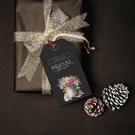 Romantisches Frühlingsblumen Vase Brautparty Geschenkanhänger