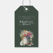 Romantisches Frühlingsblumen Vase Brautparty Geschenkanhänger (Rückseite)