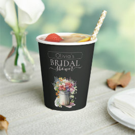 Romantisches Frühlingsblumen Vase Brautparty Pappbecher