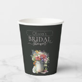 Romantisches Frühlingsblumen Vase Brautparty Pappbecher (Vorderseite)