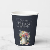 Romantisches Frühlingsblumen Vase Brautparty Pappbecher (Vorderseite)