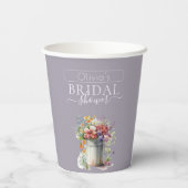 Romantisches Frühlingsblumen Vase Brautparty Pappbecher (Rückseite)