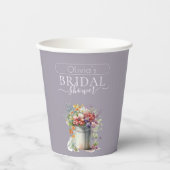 Romantisches Frühlingsblumen Vase Brautparty Pappbecher (Vorderseite)