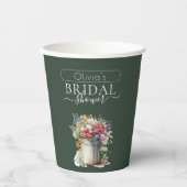 Romantisches Frühlingsblumen Vase Brautparty Pappbecher (Vorderseite)