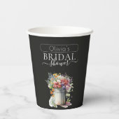 Romantisches Frühlingsblumen Vase Brautparty Pappbecher (Rückseite)