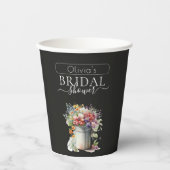 Romantisches Frühlingsblumen Vase Brautparty Pappbecher (Vorderseite)