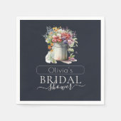 Romantisches Frühlingsblumen Vase Brautparty Serviette (Vorderseite)