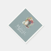 Romantisches Frühlingsblumen Vase Brautparty Serviette (Ecke)