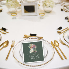 Romantisches Frühlingsblumen Vase Brautparty Serviette