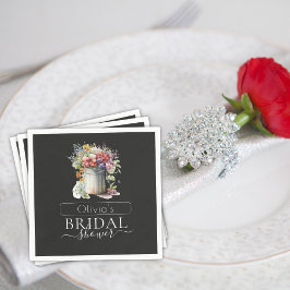 Romantisches Frühlingsblumen Vase Brautparty Serviette