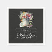 Romantisches Frühlingsblumen Vase Brautparty Serviette (Vorderseite)