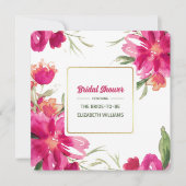 Romantisches Fuchsia Floral Watercolor-Brautparty Einladung (Vorderseite)
