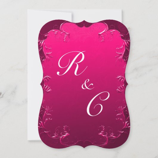 Romantisches Fuchsienrosa kurvig Einladung (Rückseite)