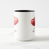 Romantisches funkelndes rotes Herz "Liebe" Glitter Tasse (Zentrum)