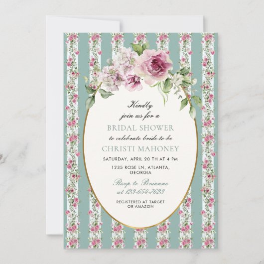 Romantisches Garden Party Brautparty Einladung (Vorderseite)