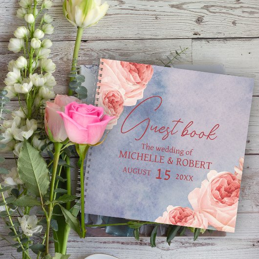 Romantisches Gästebuch für Wasserfarben Notizblock