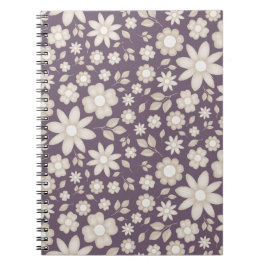 Romantisches gedämpftes Pflaumen-Aquarell-Blumen-B Notizblock