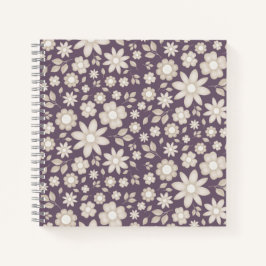 Romantisches gedämpftes Pflaumen-Aquarell-Blumen-B Notizblock