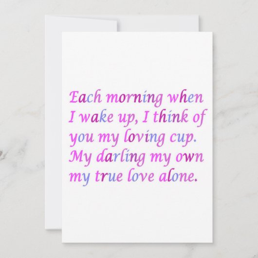 Romantisches Gedicht für Ihre wahre Liebe gemischt (Vorderseite)