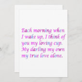 Romantisches Gedicht für Ihre wahre Liebe gemischt (Vorne/Hinten)