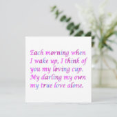 Romantisches Gedicht für Ihre wahre Liebe gemischt Karte (Stehend Vorderseite)