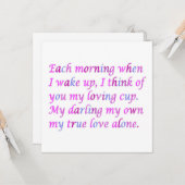 Romantisches Gedicht für Ihre wahre Liebe gemischt Karte (Vorderseite/Rückseite Beispiel)