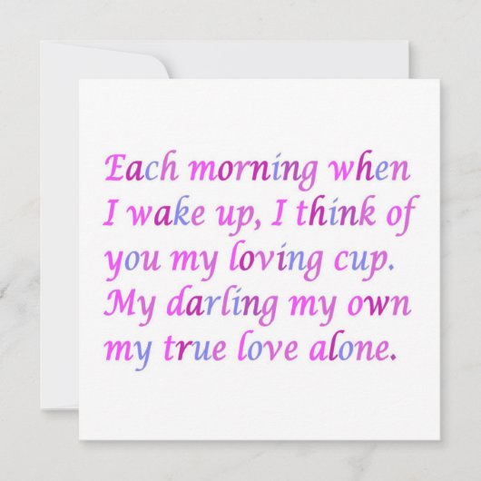 Romantisches Gedicht für Ihre wahre Liebe gemischt Karte (Vorderseite)