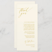 Romantisches Gelb Gold, Platzierung Dankeschön Kar Programm (Vorne/Hinten)