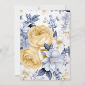 Romantisches Gelbblau-Weiß-Brautparty Einladung (Rückseite)