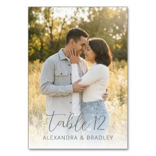 Romantisches gelbes rustikales Foto Tischnummer