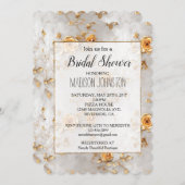 Romantisches Gelbrosen-Brautparty Einladung (Vorne/Hinten)