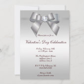 Romantisches Gem Bow & Ribbon Valentine's Day Part Einladung (Vorderseite)