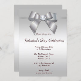 Romantisches Gem Bow & Ribbon Valentine's Day Part Einladung