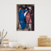 Romantisches Gemälde Das Treffen auf der Turmtrepp Poster (Küche)