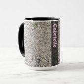 Romantisches Geologie Herz in Sand mit Namen Tasse (Vorderseite Links)