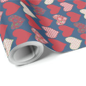 Romantisches Geschenk, Herz am Mitternachtsblau Geschenkpapier (Rolleneckpunkt)