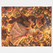 Romantisches Geschenk Tanzendes Paar Laternenlicht Fleecedecke (Vorderseite (Horizontal))