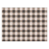 Romantisches Gingham-Karo und rosa Herz Buffalo Tischdecke (Vorderseite (Horizontal))